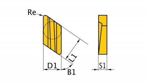 Břitové destičky K/55°, 5 ks ; 3441754