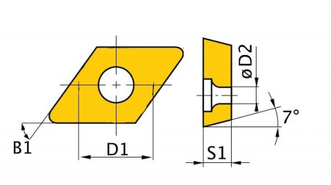 Břitové destičky D/55°, 5 ks ; 3441751