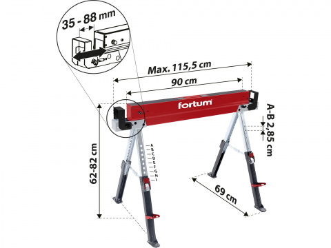 koza stavební výška 61,5-82cm ; 4759999